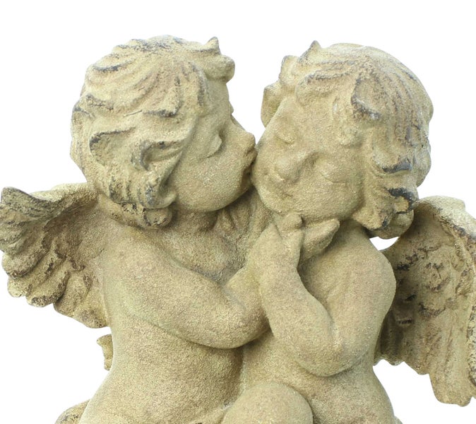 FRANK FLECHTWAREN | Engelpaar Küsschen, POLYRESIN, 18 x 12 x 19 cm