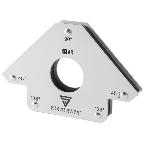 STAHLWERK Magnet-Schweißwinkel 45° x 90° x 135°, 34 kg / 75 lbs 2er Set