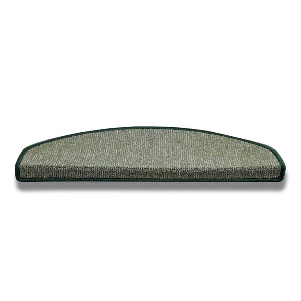 FLOORDIREKT Stufenmatte York - Widerstandsfähig & Pflegeleicht - Grün - Halbrund - 23.5 x 65 cm