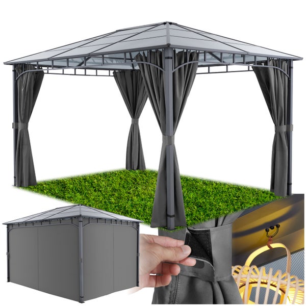 Gartenpavillon tectake Caracas mit Aluminiumgestell, pulverbeschichtet inklusive 8 Heringen