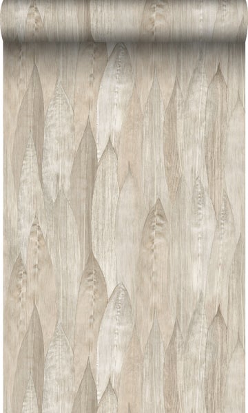 Origin Wallcoverings Öko-Strukturtapete Blätter Hellbeige - 53 cm x 10,05 m - 347371