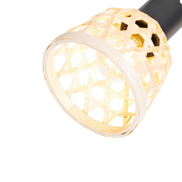 Deckenleuchte mit Lampenschirm aus Bambus