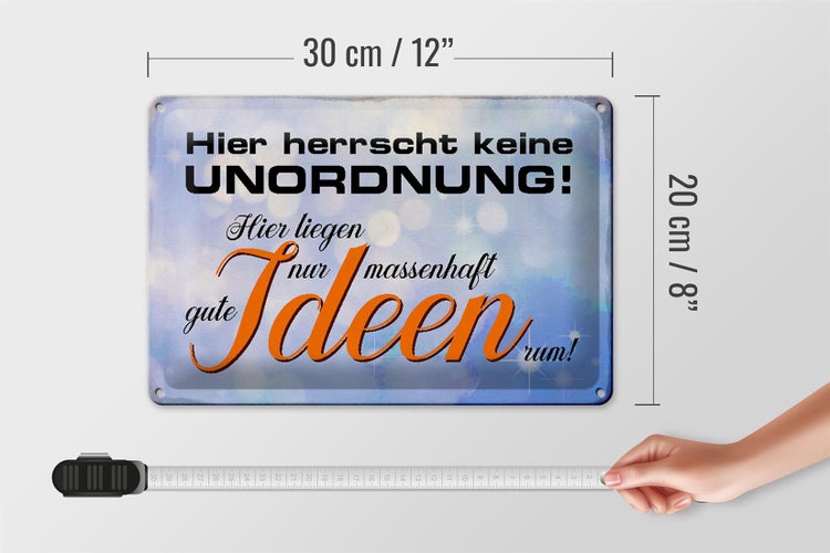 Blechschild Spruch 30x20cm hier herrscht keine Unordnung