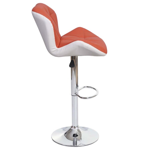 Barhocker mit Kunstlederbezug und Chromgestell