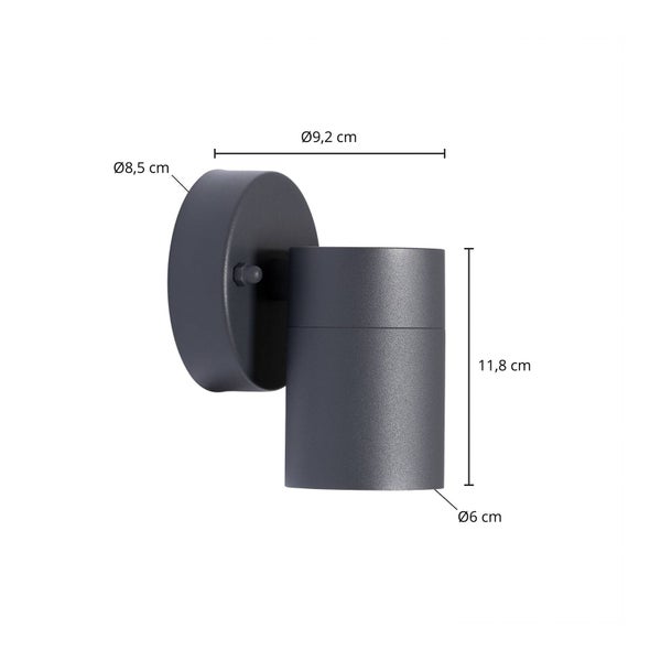 PRIOS Wandleuchte außen Tulimar (spritzwassergeschützt (Modern) in Schwarz aus Aluminium (1 flammig, GU10) - Außenwandleuchten Wandlampe Led Außenlampe Outdoor für Außenwand/Hauswand