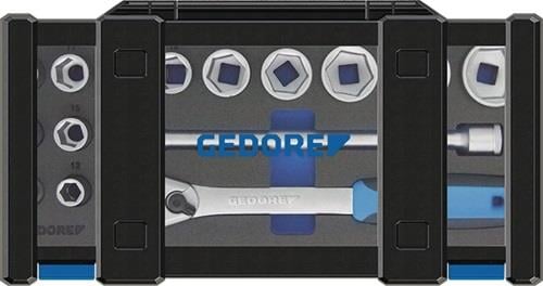Gedore Steckschlüsselsatz mit Ratsche und Nüssen im Werkzeugkoffer