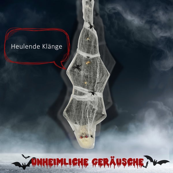 HOMCOM Halloween Dekoration, 43L x 21B x 142H cm, Polyester, PE, Stahl, Grau