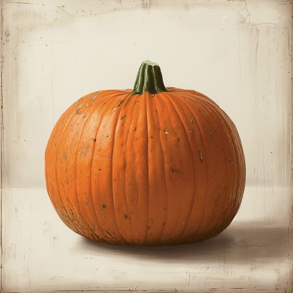 Orangefarbener Kürbis mit grünem Stiel