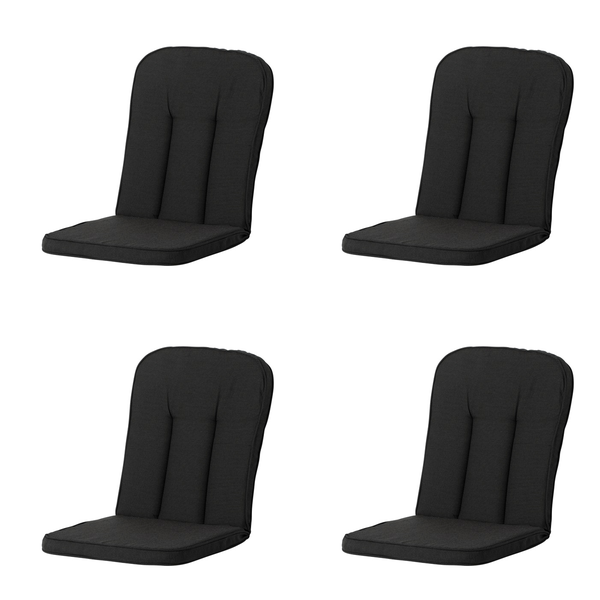 Hochlehnerauflage Carlo / Calvia Rib schwarz - ca. 100x48 cm - 4er-Set