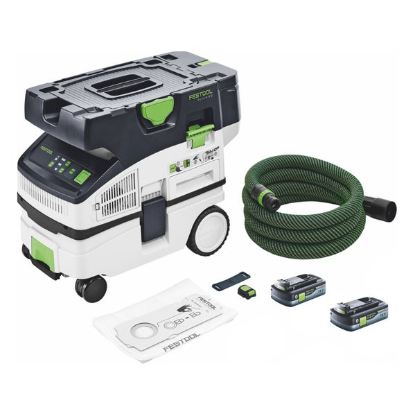 Festool CTLC MINI I-Basic Akku Absaugmobil 36 V ( 2x 18 V ) Staubkl. L + 2x Akku 4,0 Ah - ohne Ladegerät