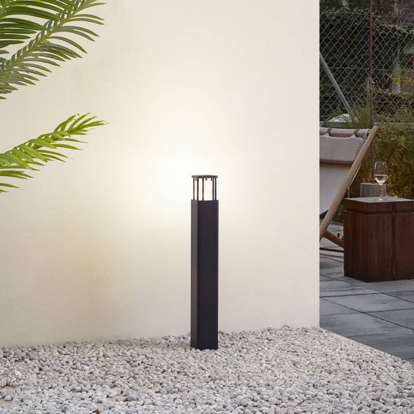 Lucande LED Außenleuchte Dakil (Modern) in Schwarz aus Aluminium (1 flammig, GU10) - Wegeleuchte Pollerleuchte Wegelampe Sockelleuchte
