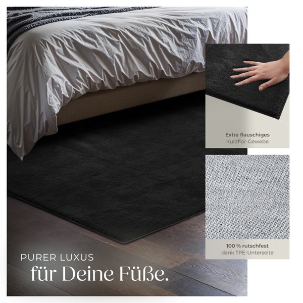 Kurzflorteppich tectake rutschfeste Unterseite verschiedene Größen und Farben 120 x 170 cm