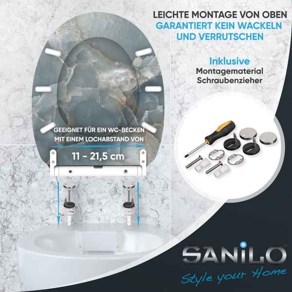 WC-Sitz mit Absenkautomatik & Top Fix Marmor Italia