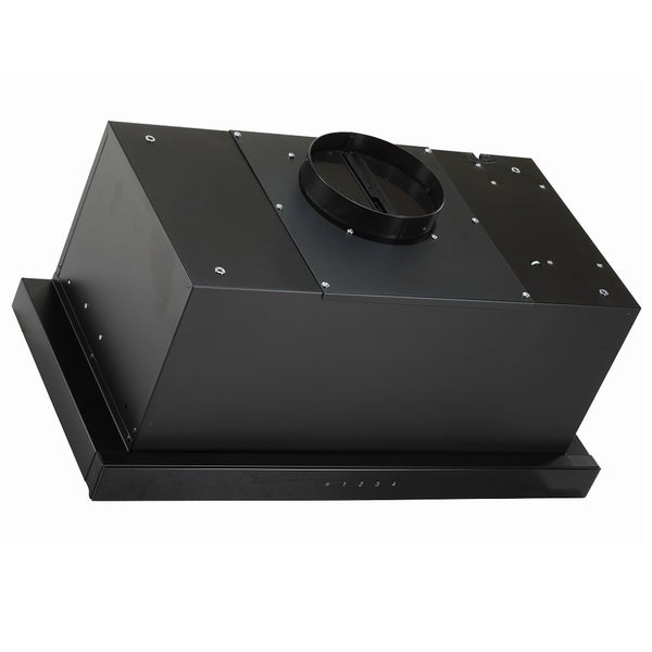 Dunstabzugshaube in Schwarz mit Bedienfeld