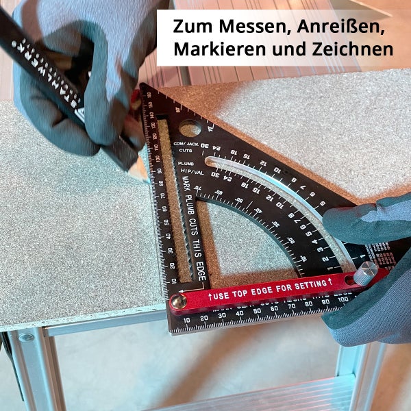 Winkeldreieck mit Anschlag metrischer Aluminium-Winkelmesser