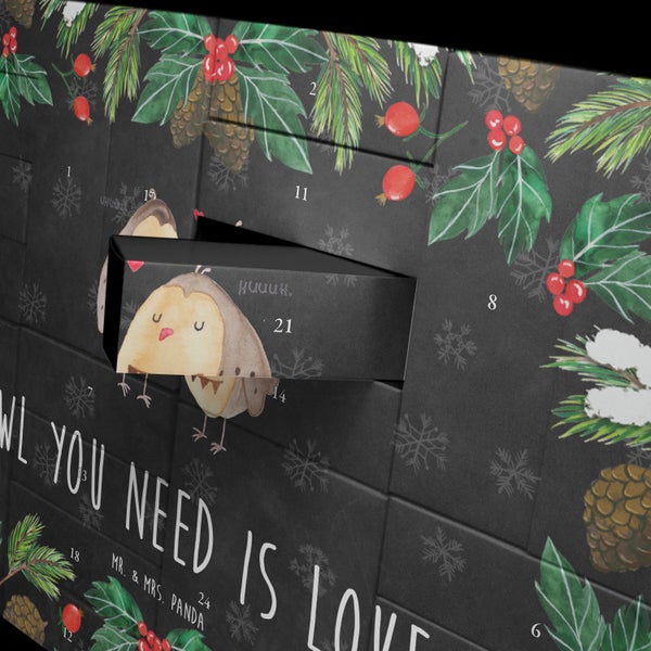 Mr. & Mrs. Panda Befüllbarer Adventskalender Eulen Liebe - Schwarz