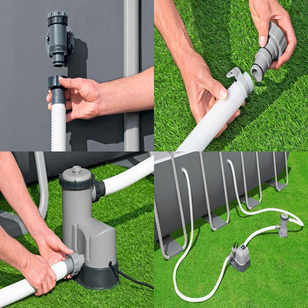 Montage einer Poolpumpe mit Schlauchanschluss