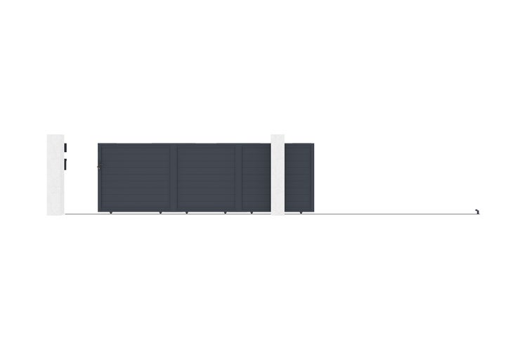 Schiebetor aus aluminium 5m EIGER H.160cm grau