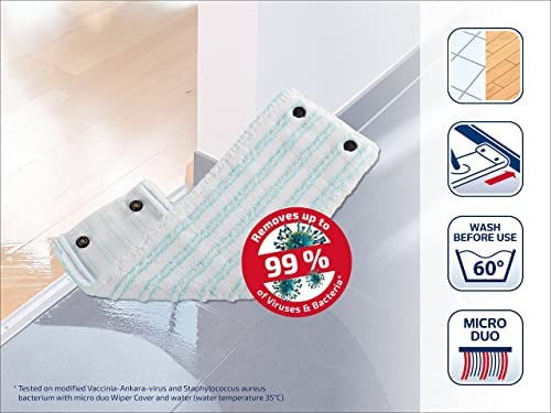 Leifheit 2er Set Wischbezug Clean Twist M micro duo, für alle Bodenarten, Bodenwischer Ersatzbezug für ideale Schmutzaufnahme dank 2-Faser-System, Mikrofaser Putzlappen ideal für Fliesen und Laminat