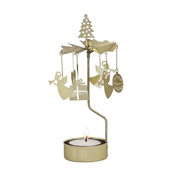 Dekoratives Teelichtkarussell in Gold - Pluto Design