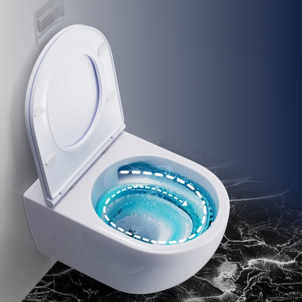 Spülrandloses Dusch-WC SOHO 4.0 mit abnehmbarem Softclose Sitz Taharet
