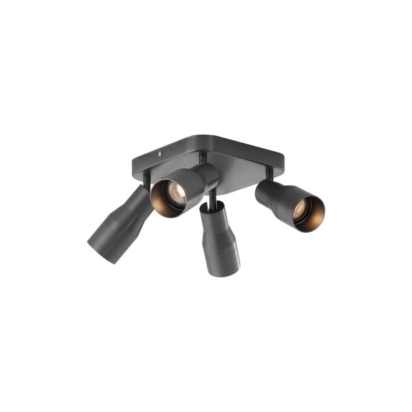 Deckenstrahler Gunmetal GU10 50 mm quadratisch 4-flammig - Stanley