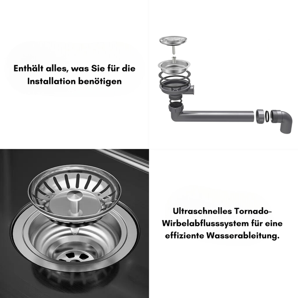 Realstone Küchen Spüle Anthrazit Inklusive Anschlussstücke