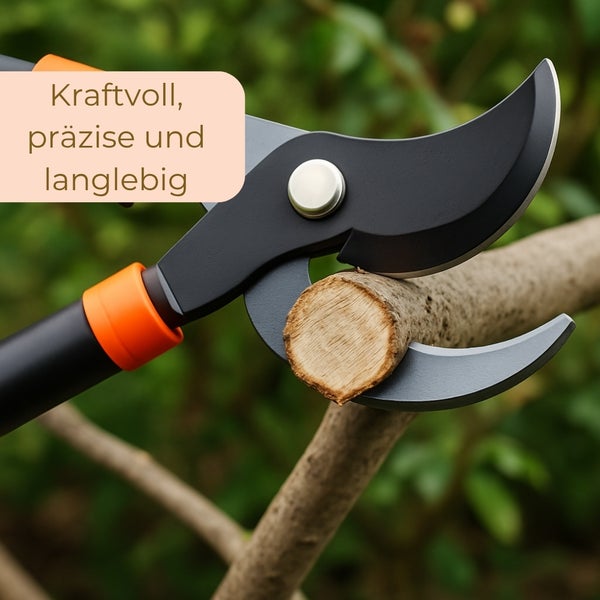 Astschere beim Schneiden eines Astes
