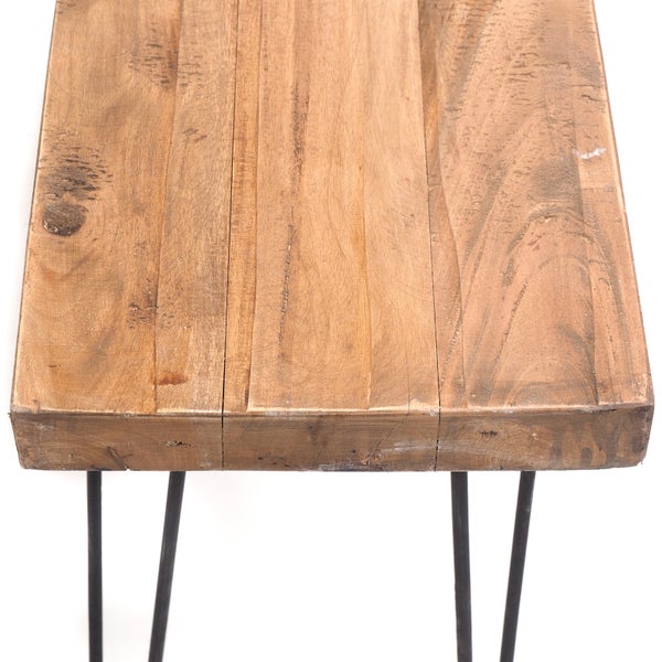Sitzbank BOHLE Mahagoni Holz  mit Metallgestell  naturfarben