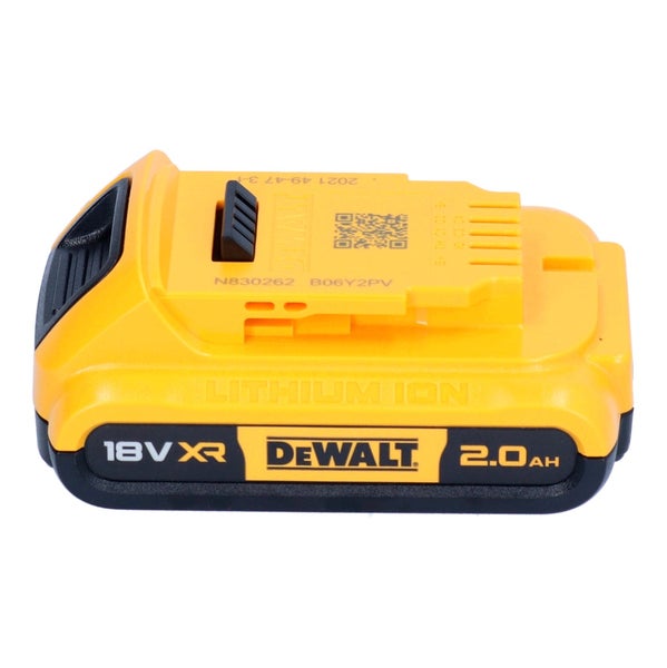 DeWALT 18 Volt XR Lithium-Ionen Akku mit 2,0 Amperestunden Kapazität.