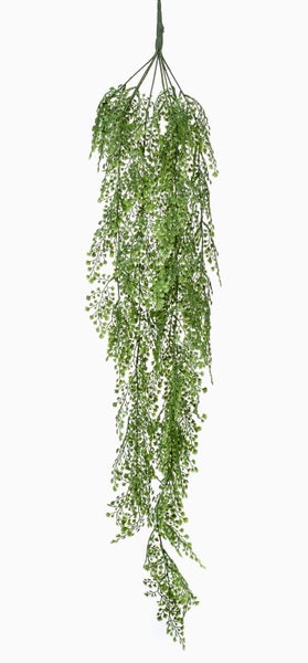 Künstlicher Gloriosa-Zweig mit rosa Blüten und grünen Blättern.