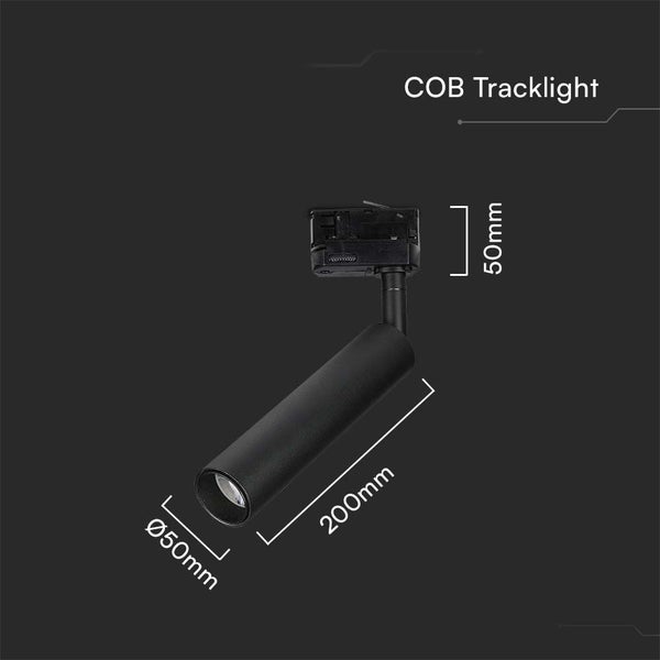 V-TAC VT-415-B-N - LED-Schienenstrahler - Slim-Schienenstrahler - Samsung - IP20 - Schwarz - 15