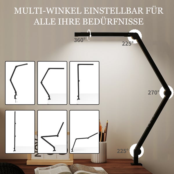 Verstellbare Schreibtischlampe mit verschiedenen Winkeleinstellungen für unterschiedliche Bedürfnisse