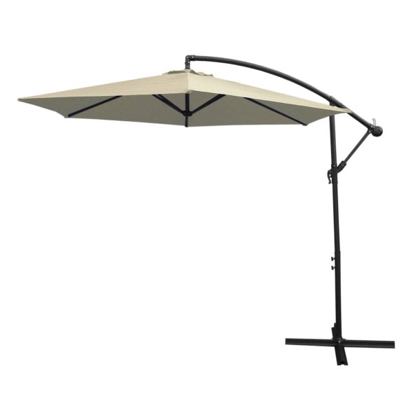 Sonnenschirm mit quadratischem Sockel - Creme