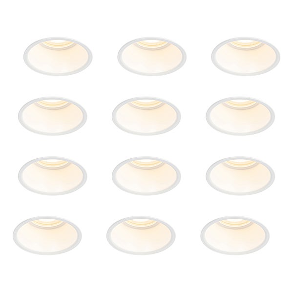 Set mit 12 weißen Einbauleuchten GU10 50 mm IP44 - Dept