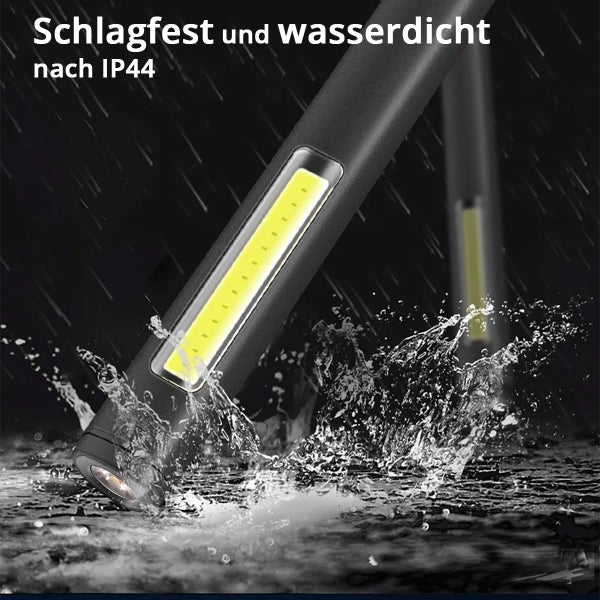 Schlagfeste und wasserdichte Arbeitsleuchte gemäß IP44