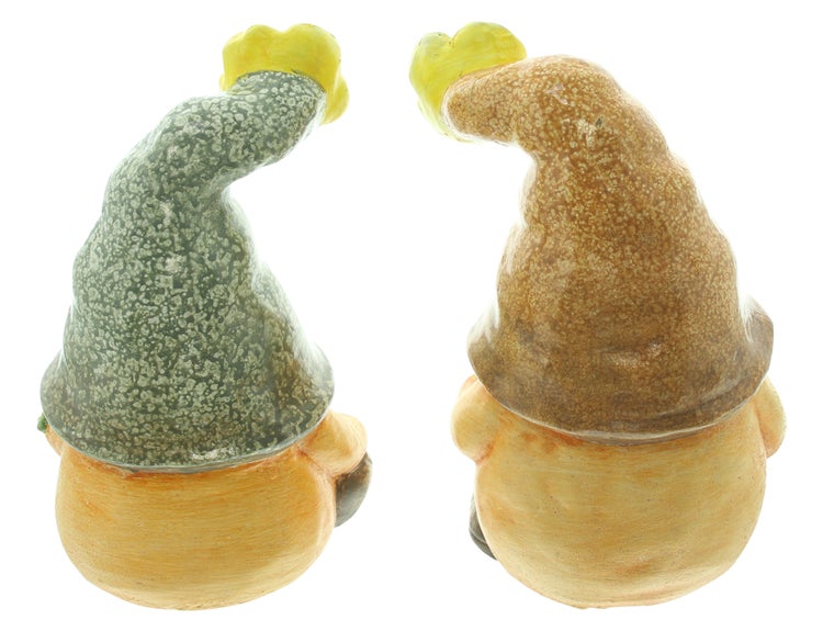 FRANK FLECHTWAREN|Wichtel Gärtner, 2er Set, 13 x 10 x 20 cm, POLYRESIN