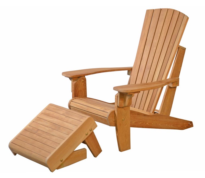 Teak Fußhocker 50 x 50 cm passend zum Teak Alstersessel verstellbar wetterfest