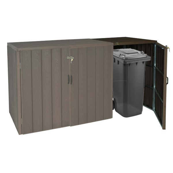 Mülltonnenbox für zwei Mülltonnen mit abschließbarer Tür