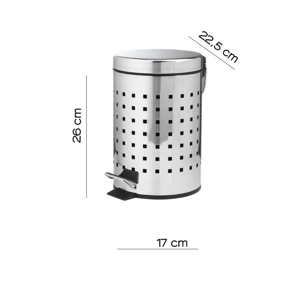 3-Liter-Mülleimer aus Edelstahl in runder Form