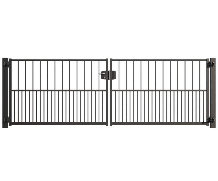 Doppeltor aus Metall mit Schloss für den Außenbereich