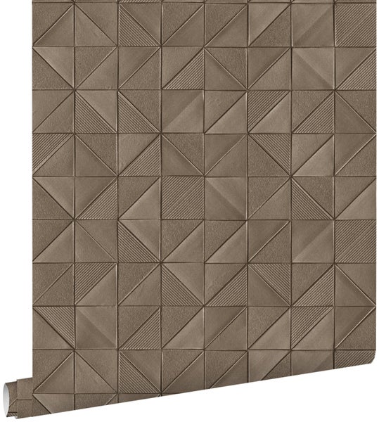 ESTAhome Tapete 3D-Muster Braun - 50 x 900 cm - 139327