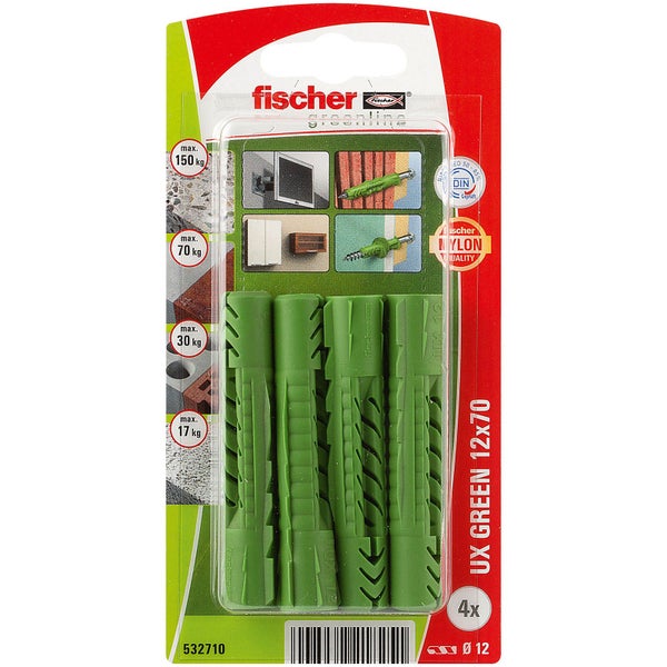 Fischer UX Greenline Dübel 12x70 mm, 4er-Packung