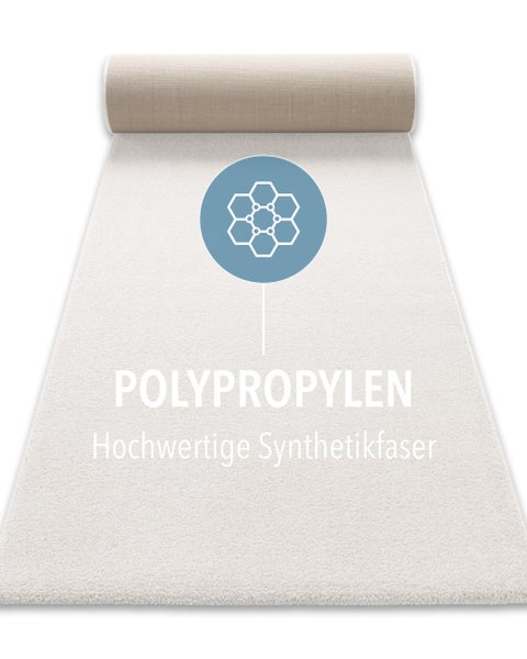 Teppichläufer aus Polypropylen, einer hochwertigen Synthetikfaser.