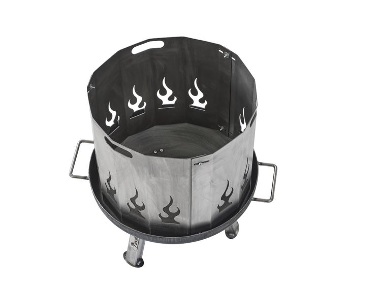 Feuerstelle aus Stahl mit Flammenmuster