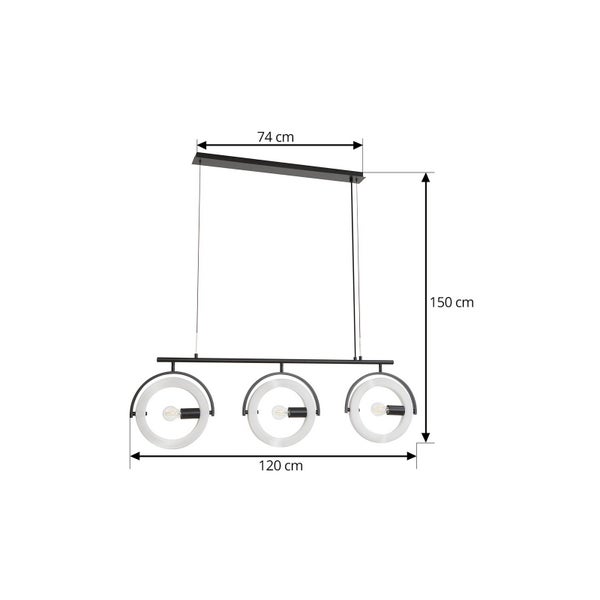 Lucande Pendelleuchte Helva (Skandinavisch) in Weiß (3 flammig, E27) - Design-Hängeleuchte Esstischlampe Hängelampe Hängeleuchte Wohnzimmerleuchte