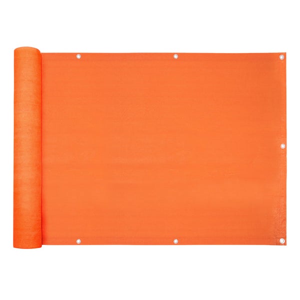 FLOORDIREKT Balkonsichtschutz - Einfarbig - Orange - Witterungsbeständig - 90 x 500 cm