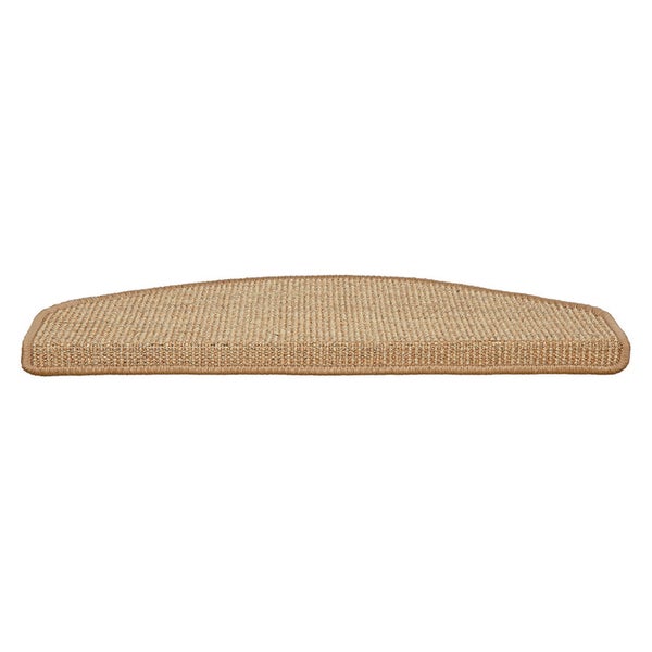 FLOORDIREKT Stufenmatte aus Sisal - Pure Nature - Umkettelt & Selbstklebend - Kork - 23,5 x 65 cm - Halbrund