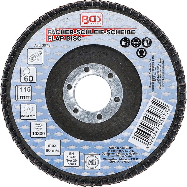 BGS Fächer-Schleif-Scheibe Ø 115 mm K 60 - 3973