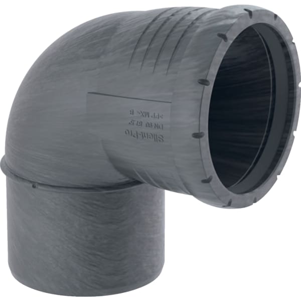 Geberit Silent-Pro Bogen 87,5 Grad DN 90, Abwasserrohr-Winkel aus Kunststoff.